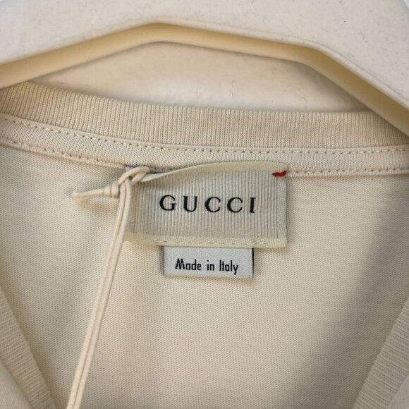 NWT Gucci Kids T-Shirt With Logo Prnt In Cream Size 4 - Picture 4 of 9